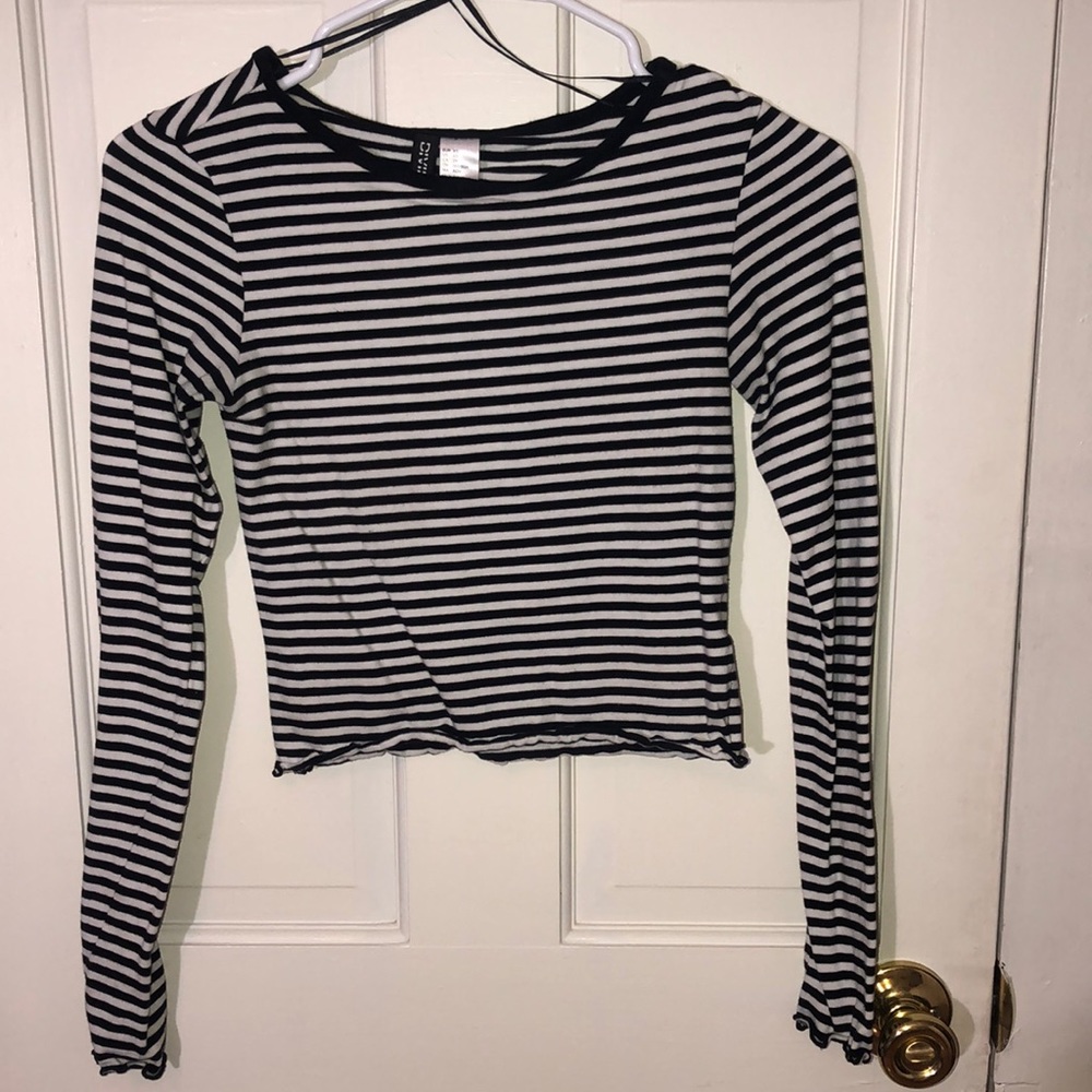 Stripes longsleeve crop top